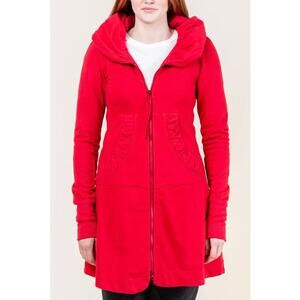 Prairie Underground Women's Red Long Sleeve Zip-Up Jacket with Hood Sz Small